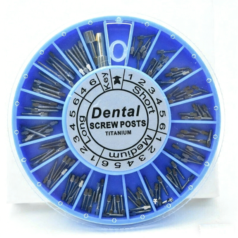 120pcs Dental Screw Post Gold/Silver Plated Titanium Kit Conical Root Canal Pins