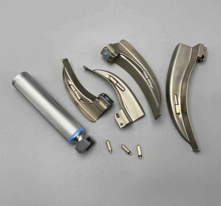 Laryngoscope Adult Anesthesia throat mirror LED light Intubation Fiber optic Kit