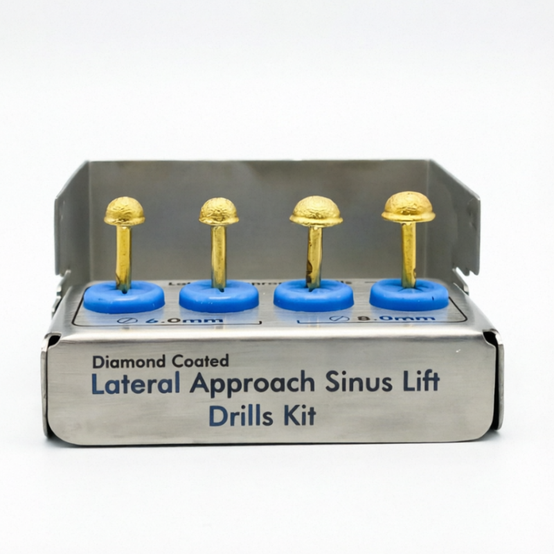Dental Lateral Approach Drill Kit Sinus Lift Membrane Diamond Coated Burs 6mm 8mm