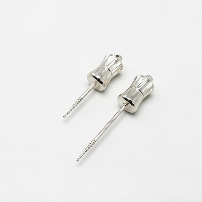 Dental Manual Broken Root Extractor Set – Apical Root Fragment Drills, Long & Short 17/26mm, Stainless Steel
