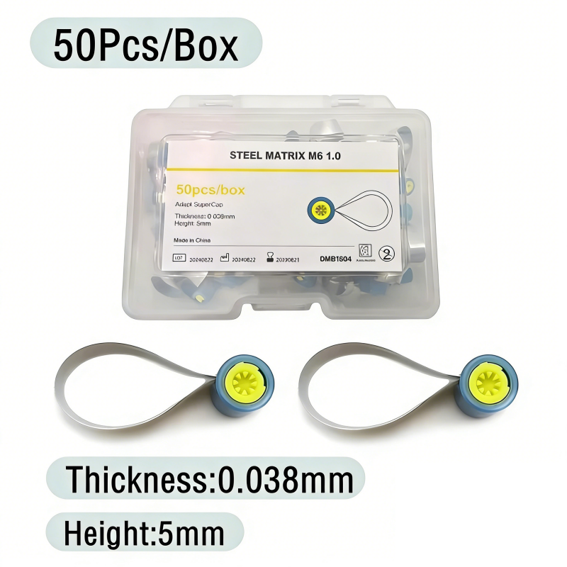 50Pcs Adapt SuperCap Dental Reel Matrix Bands Matrices Thickness 0.03/0.038mm