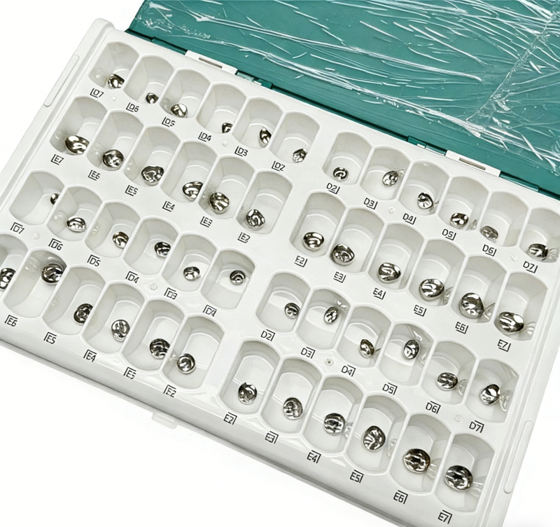 48 Sizes Stainless Steel Dental Kids Primary Molar Crowns Pediatric Crowns kit