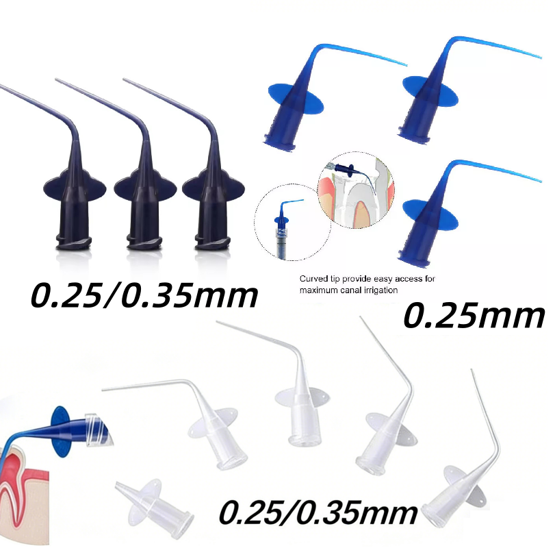 100Pcs Dental Endo Irrigation Tips Disposable Root Canal Rinsing Tip Syringe Tip Needle