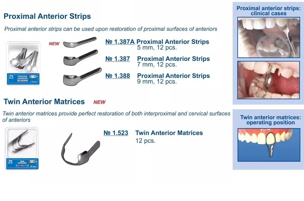 Dental Matrix Bands Twin Anterior Proximal Strips Sectional Contoured Matrices