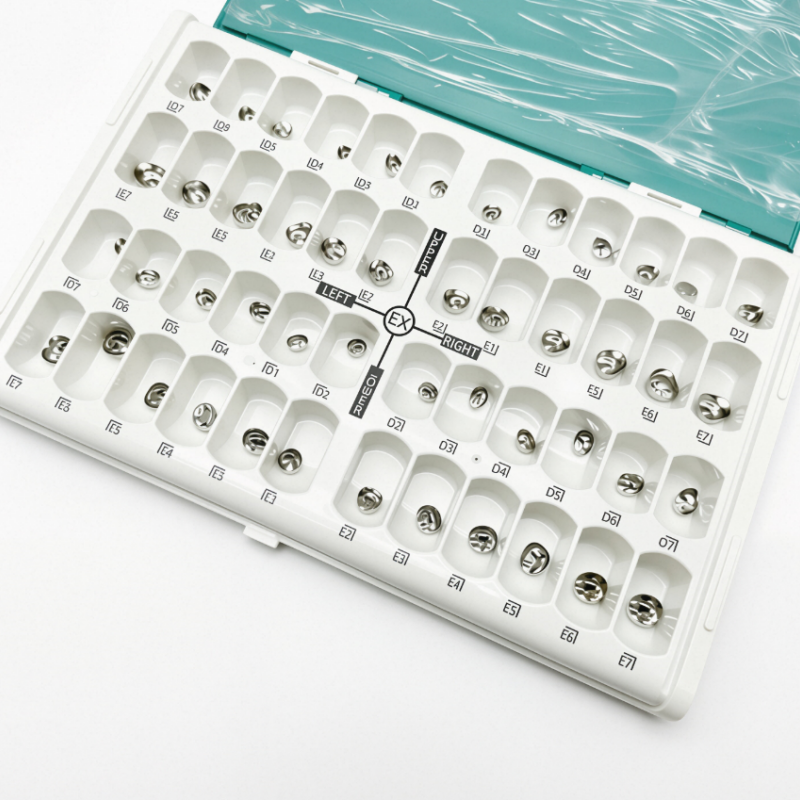 48 Sizes Dental Kids Stainless Steel Primary Molar Crowns, Pediatric Refill Crown Kit for Restoration