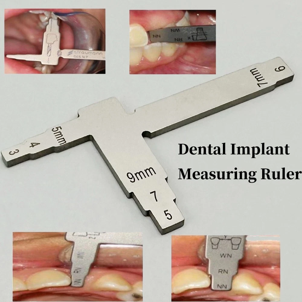 Dental T-shape Implant Measure Ruler Locating Caliper Distance Guide Ruler
