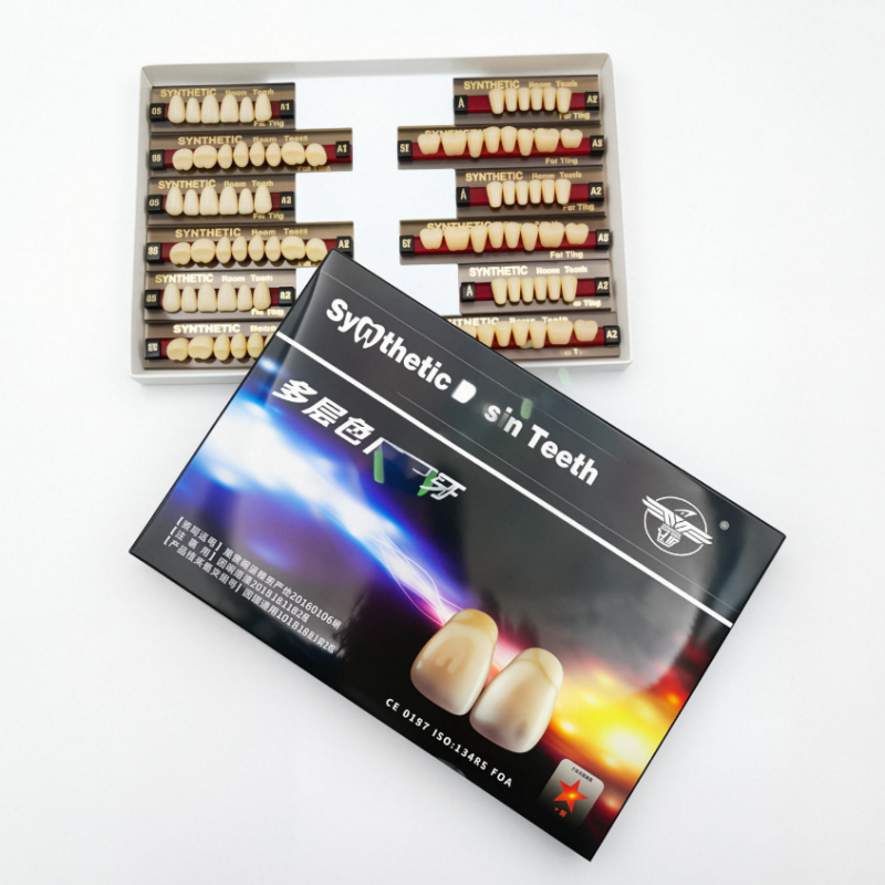 Dental Synthetic Resin Teeth for DIY Dentures | False Teeth Shade A1 A2 A3 Upper Lower Rows for Teeth Replacement