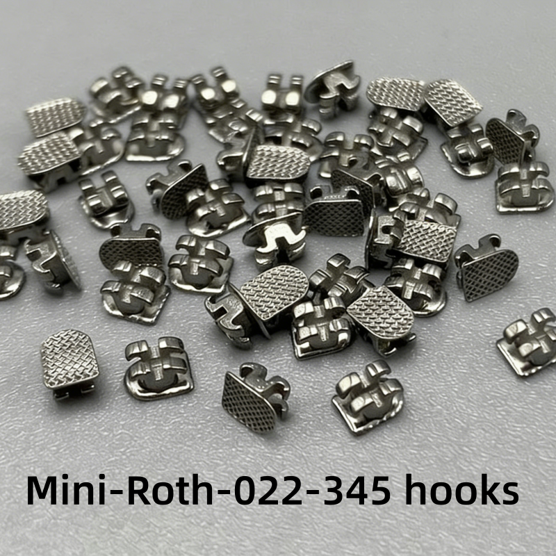 100pcs Dental Orthodontic Brackets metal Braces Mini Roth Slot 022 345 hooks Bulk