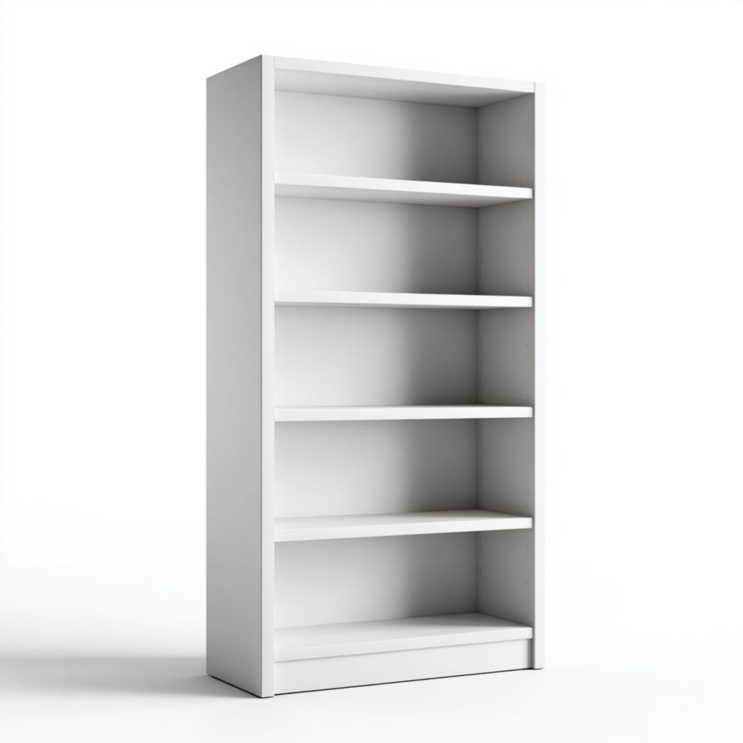 Bibliothèque en bois blanche à 5 niveaux ouverte-Belleytrim