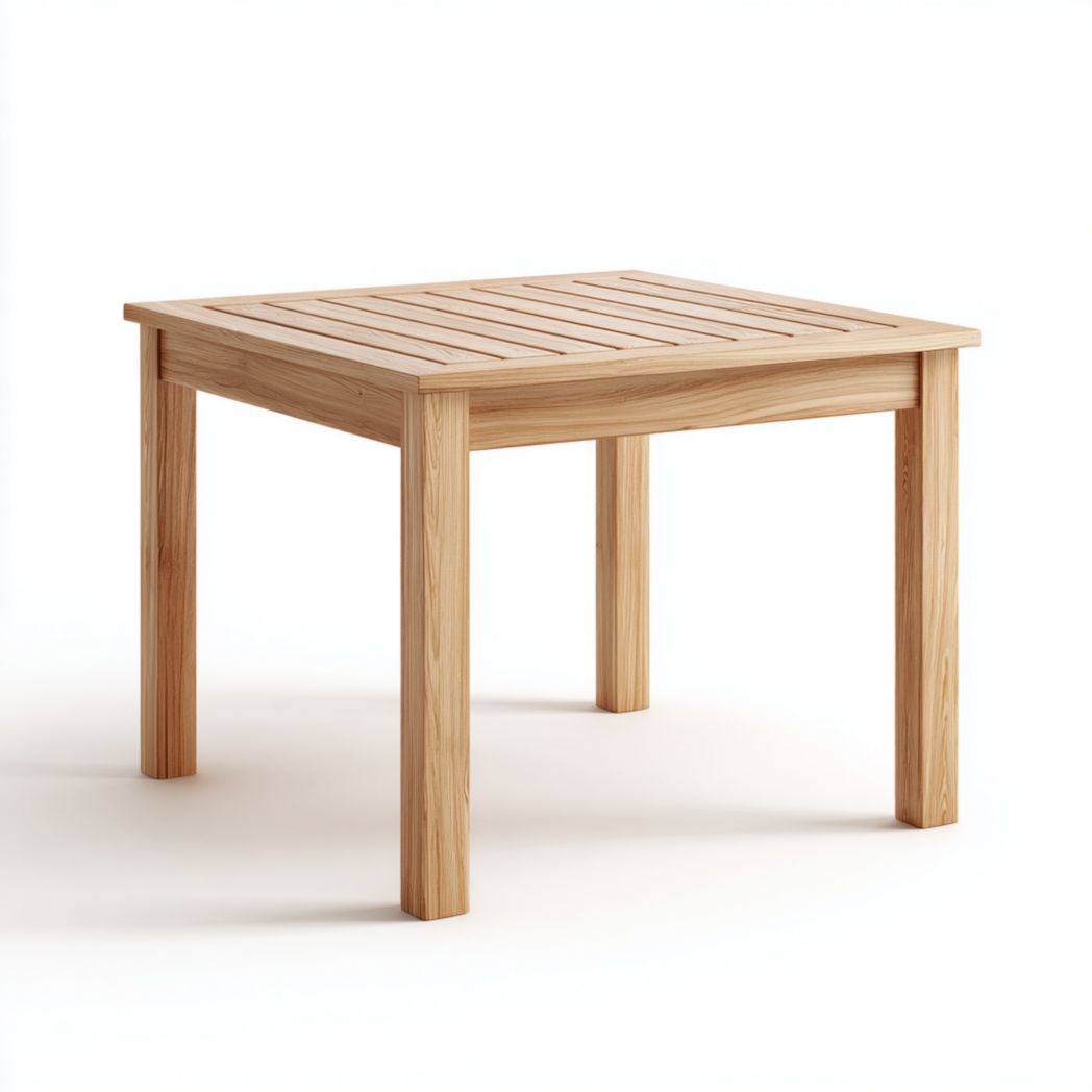 Table de jardin rectangulaire d’extérieur avec plateau et structure brun clair-Belleytrim