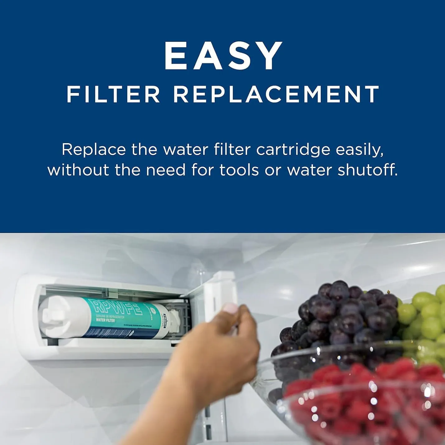 RPWFE Water Filter - White, Compatible with GE RPWFE Water Filter