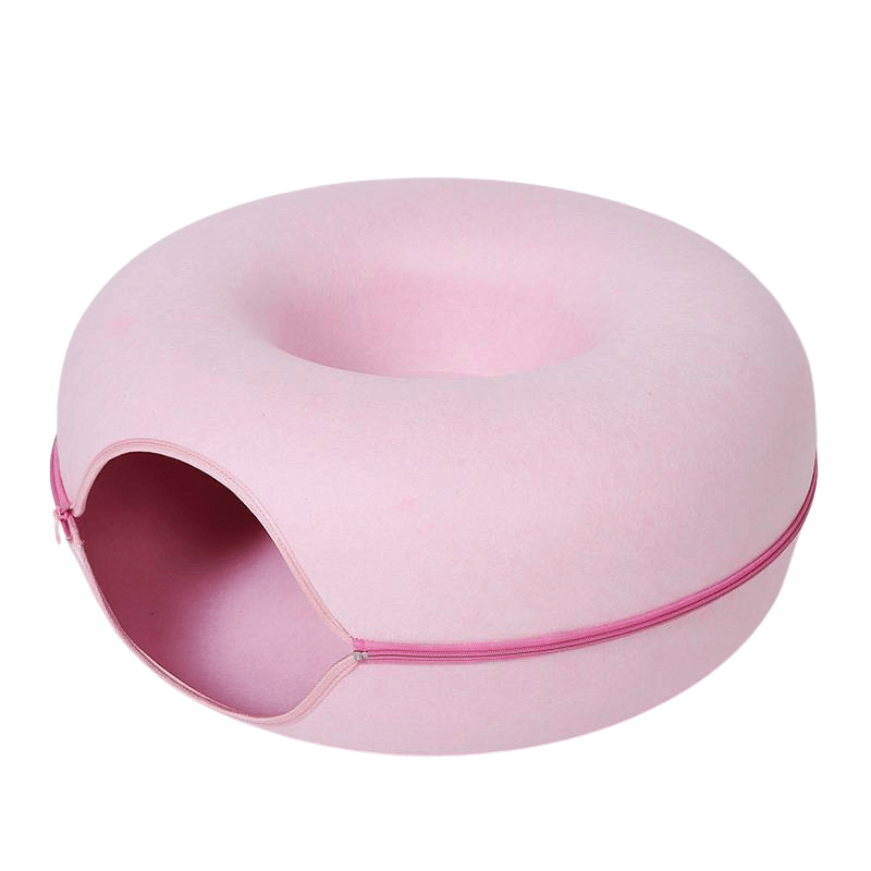 Pink pet house on a white background