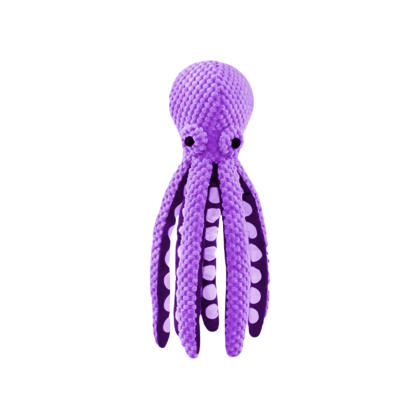 Purple octopus-shaped toy on a white background