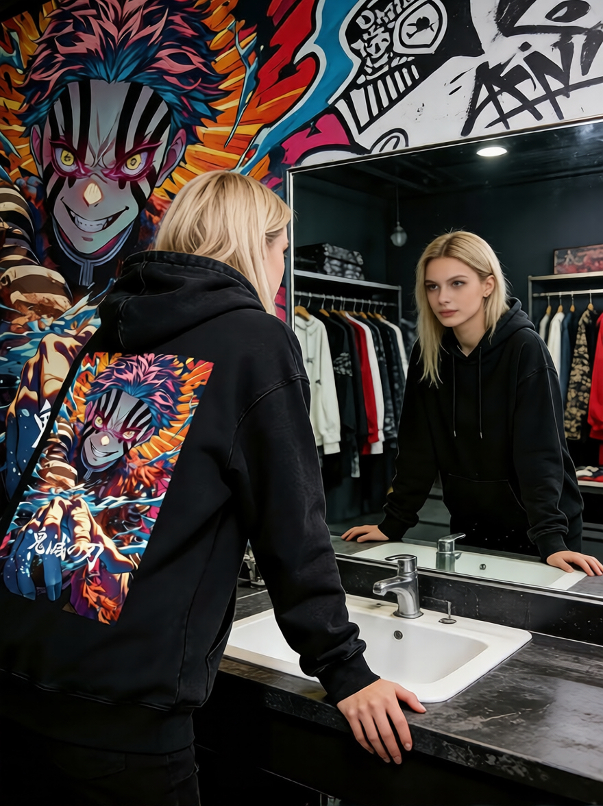 Unisex “ Demon Slayer” Anime Graphic Streetwear Vintage Hoodie