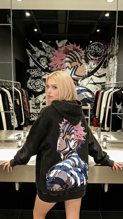 Unisex “ Demon Slayer” Anime Graphic Streetwear Vintage Hoodie