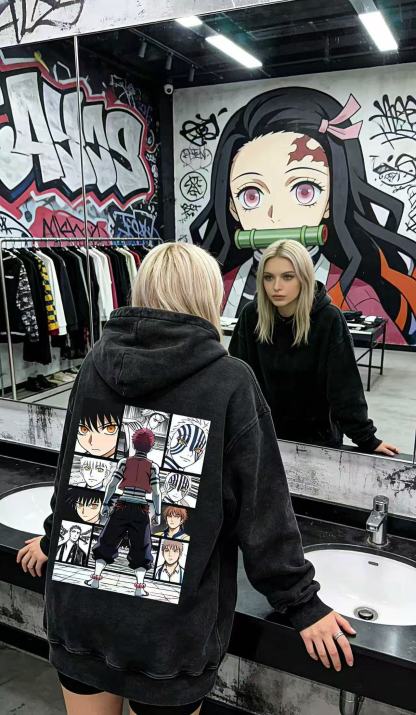 Unisex “ Demon Slayer” Anime Graphic Streetwear Vintage Hoodie