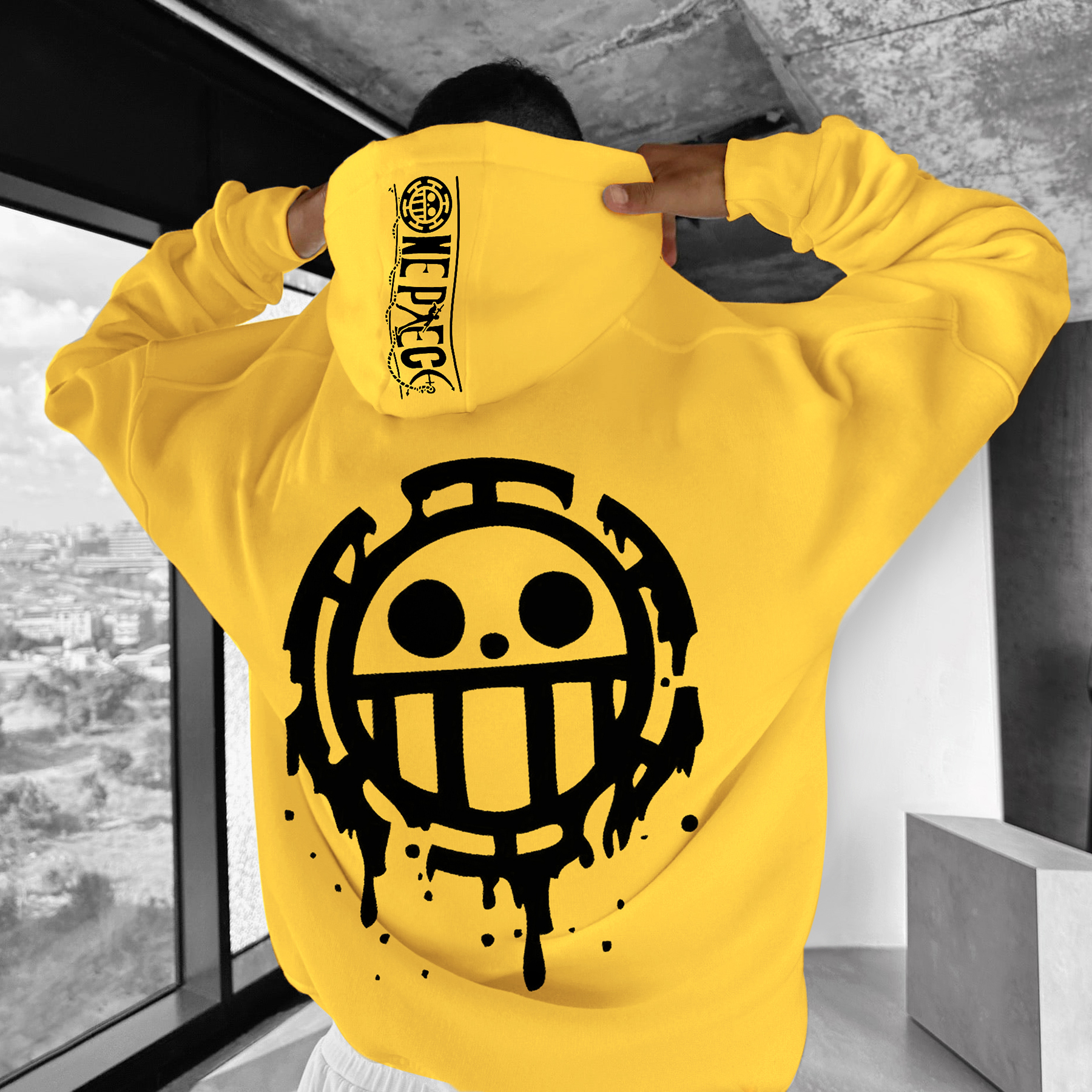 Oversize "anime Print" Print Hoodie-AnimeClothe