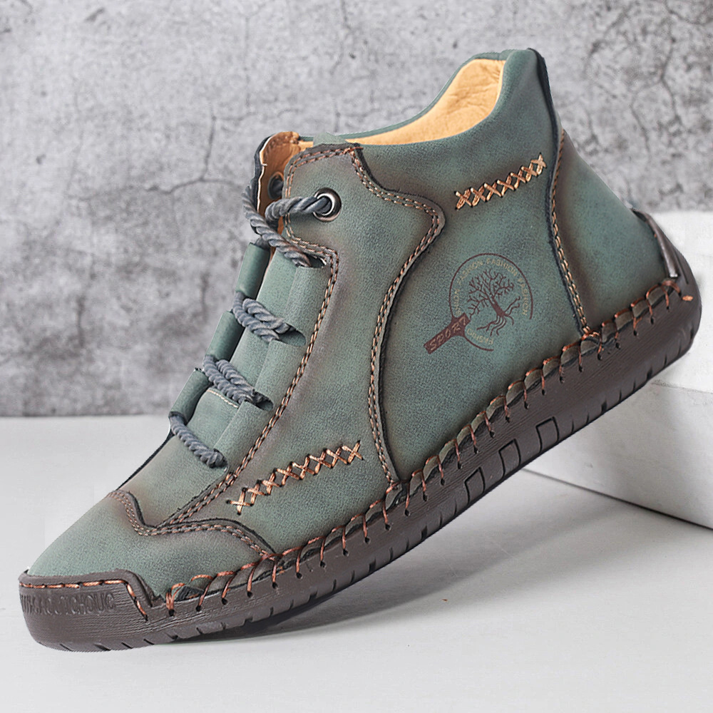 Men Vintage Hand Stitching Comfort Soft Leather Shoes
