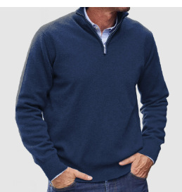 🎈Hot Sale⏰Men's Cashmere Zipper Basic Sweater