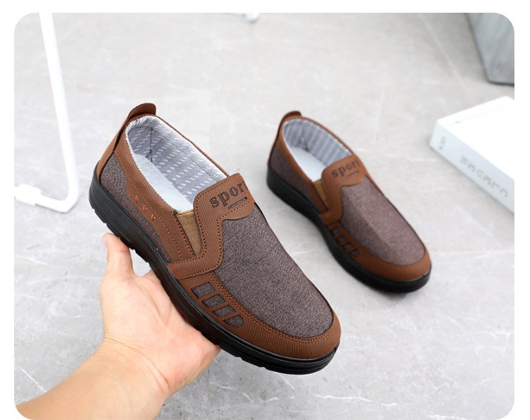 MEN'S EXTENDED WIDTH FOOT AND HEEL COMFORTABLE INSOLE NON-SLIP SNEAKERS-burnzay
