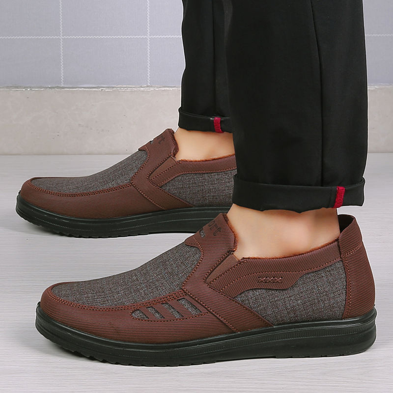 MEN'S EXTENDED WIDTH FOOT AND HEEL COMFORTABLE INSOLE NON-SLIP SNEAKERS-burnzay