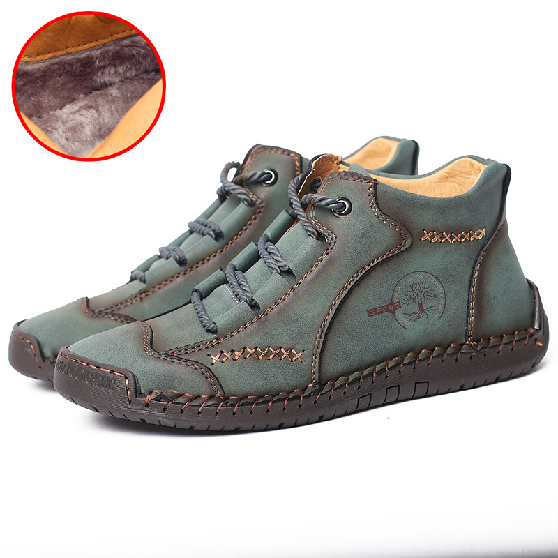 Men Vintage Hand Stitching Comfort Soft Leather Shoes