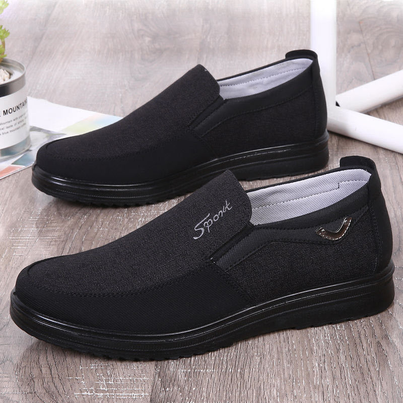 MEN'S EXTENDED WIDTH FOOT AND HEEL COMFORTABLE INSOLE NON-SLIP SNEAKERS-burnzay