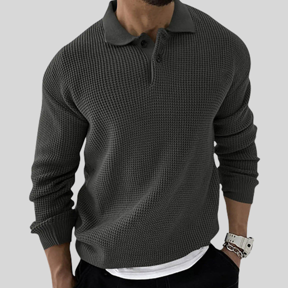 Men's Waffle fall long-sleeved sweatshirt