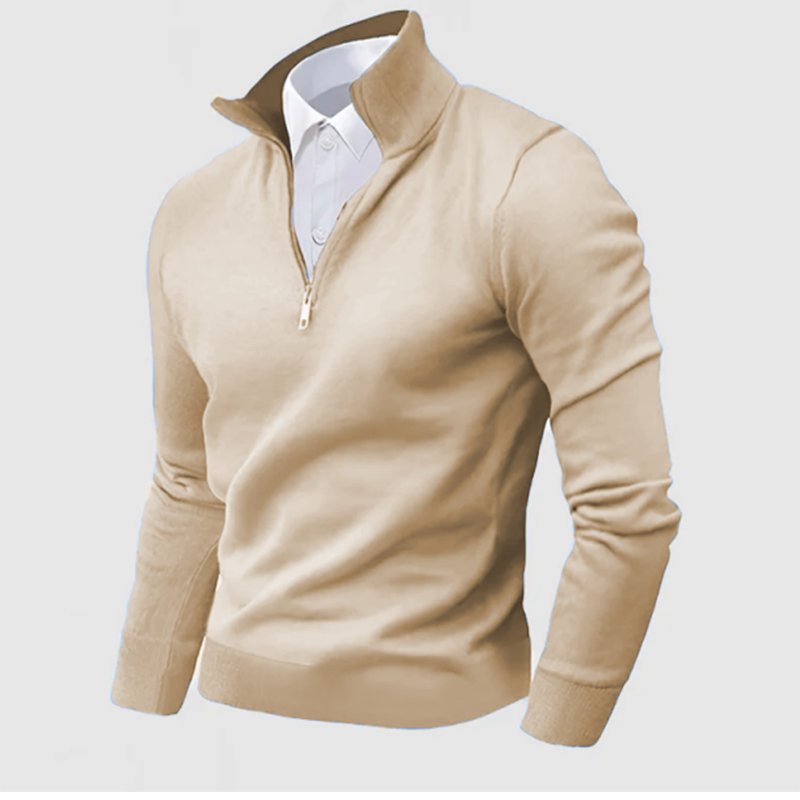Men's Business Cashmere Outdoor Three-Quarter Zipper Sweater