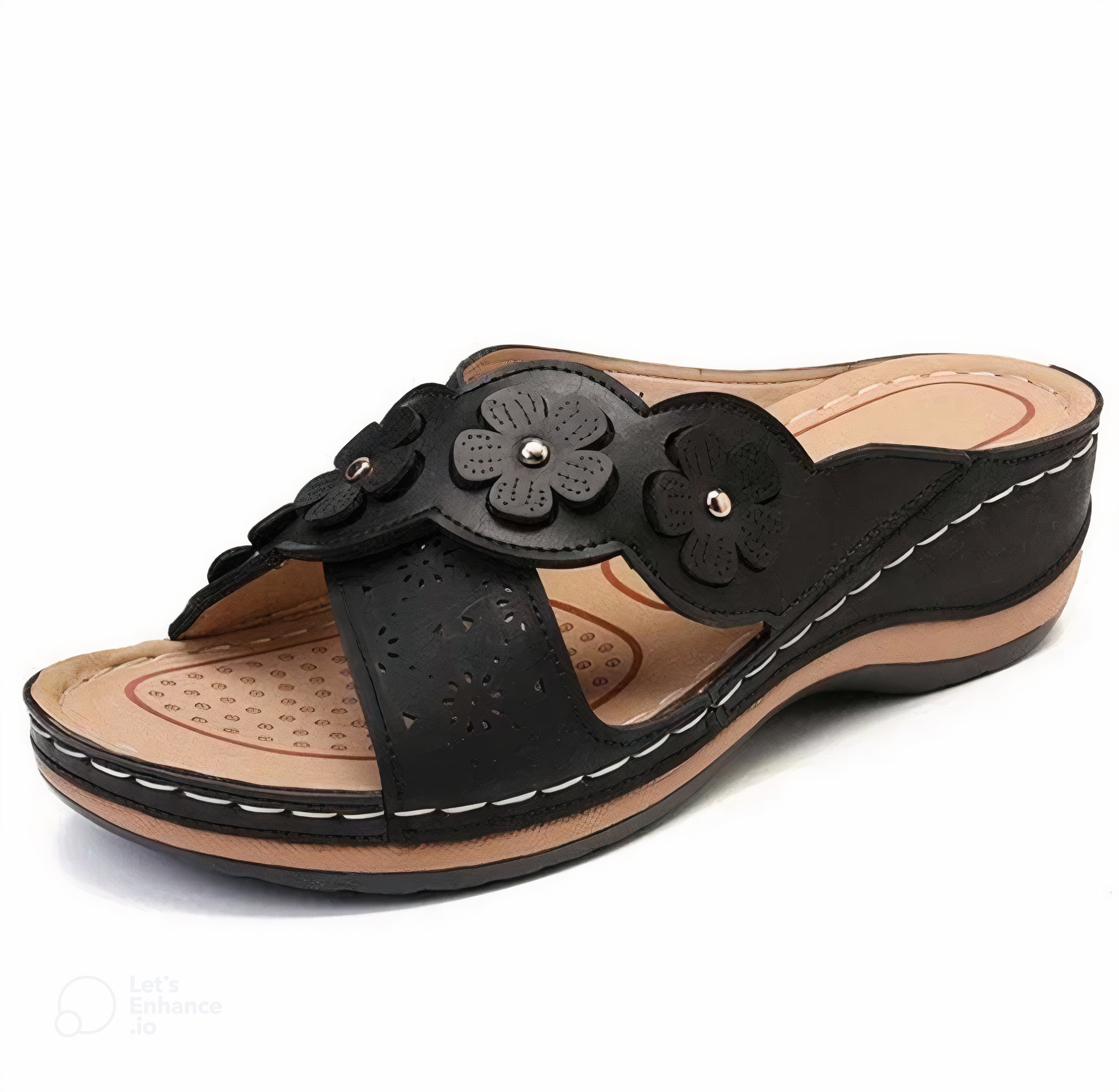 LETZTER TAG 50 % RABATT | Flache Casual-Sandale mit runder Zehenpartie