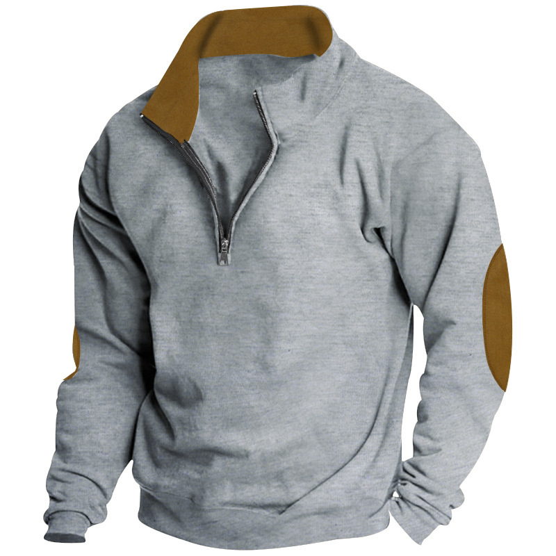 Men's Outdoor Casual Stand Cashmere Button Long Sleeve Sweater