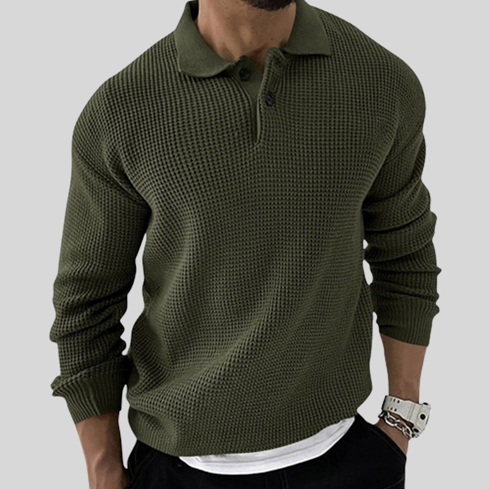 Men's Waffle fall long-sleeved sweatshirt