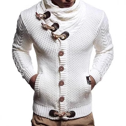 Men's Casual Scarf Jacket Pocket Sweater