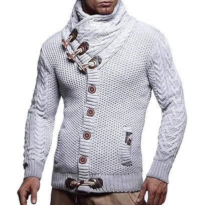 Men's Casual Scarf Jacket Pocket Sweater