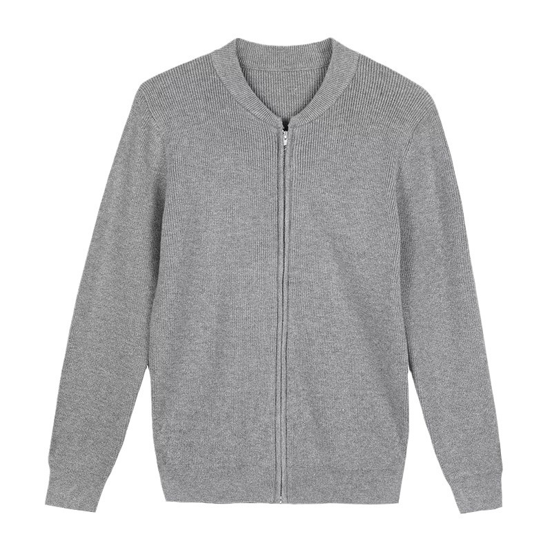 Men's Casual Knit Double Zipper Design Cardigan Sweater