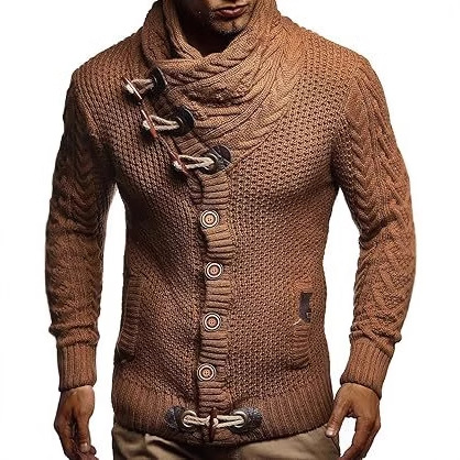 Men's Casual Scarf Jacket Pocket Sweater