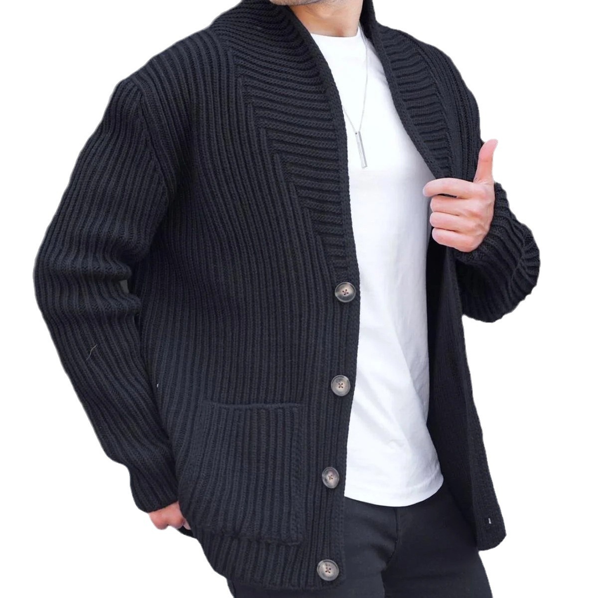 Herbst & Winter Neue Stil Herren Pullover Casual Langarm Fügen Sie Dicke Schlank Pullover Strickjacke