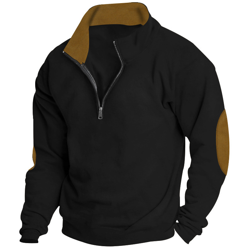 Men's Outdoor Casual Stand Cashmere Button Long Sleeve Sweater