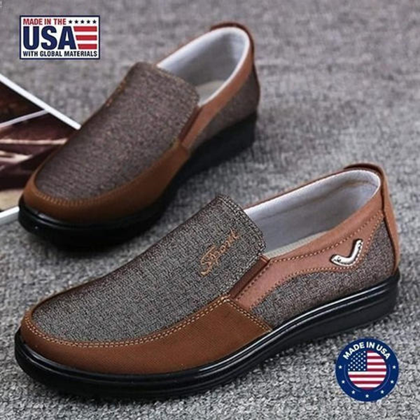 MEN'S EXTENDED WIDTH FOOT AND HEEL COMFORTABLE INSOLE NON-SLIP SNEAKERS-burnzay