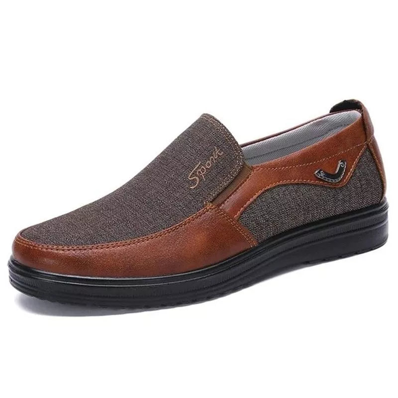 MEN'S EXTENDED WIDTH FOOT AND HEEL COMFORTABLE INSOLE NON-SLIP SNEAKERS-burnzay
