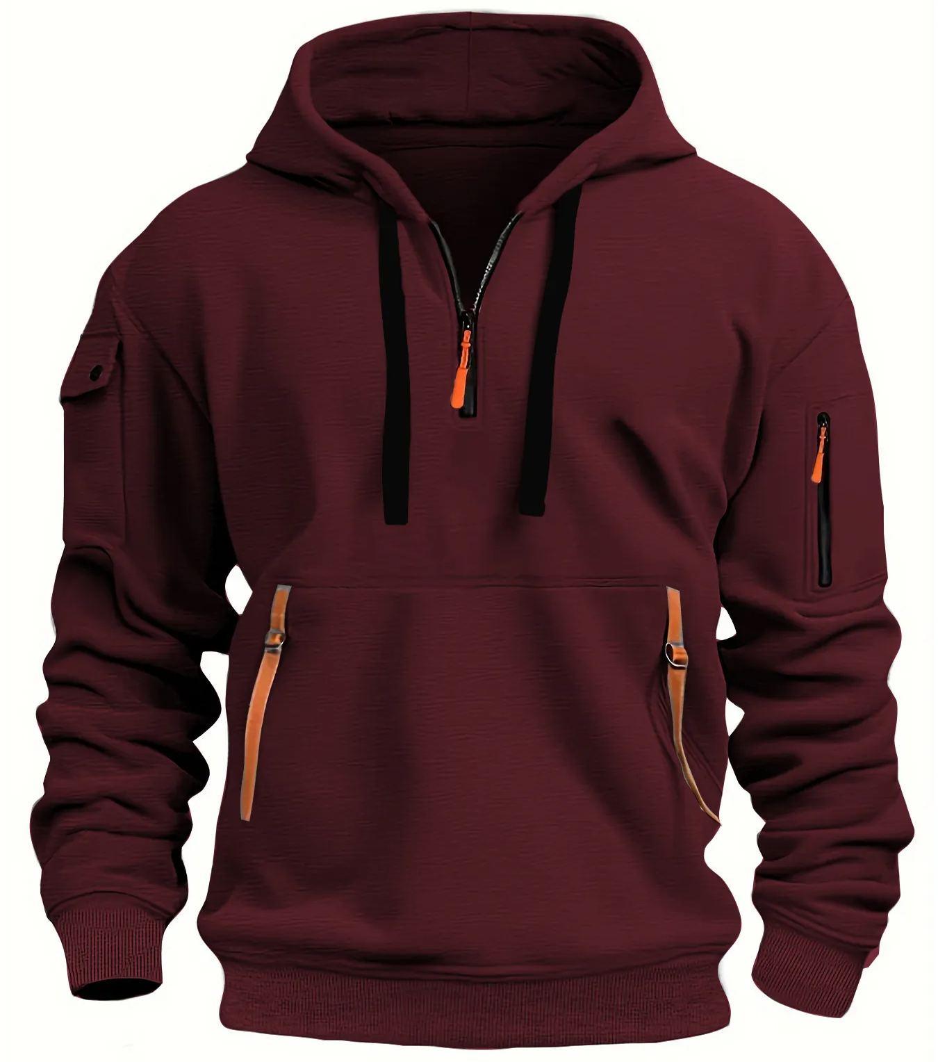 Men's Zipper And Multi Pocket Casual Sport Sweatshirt