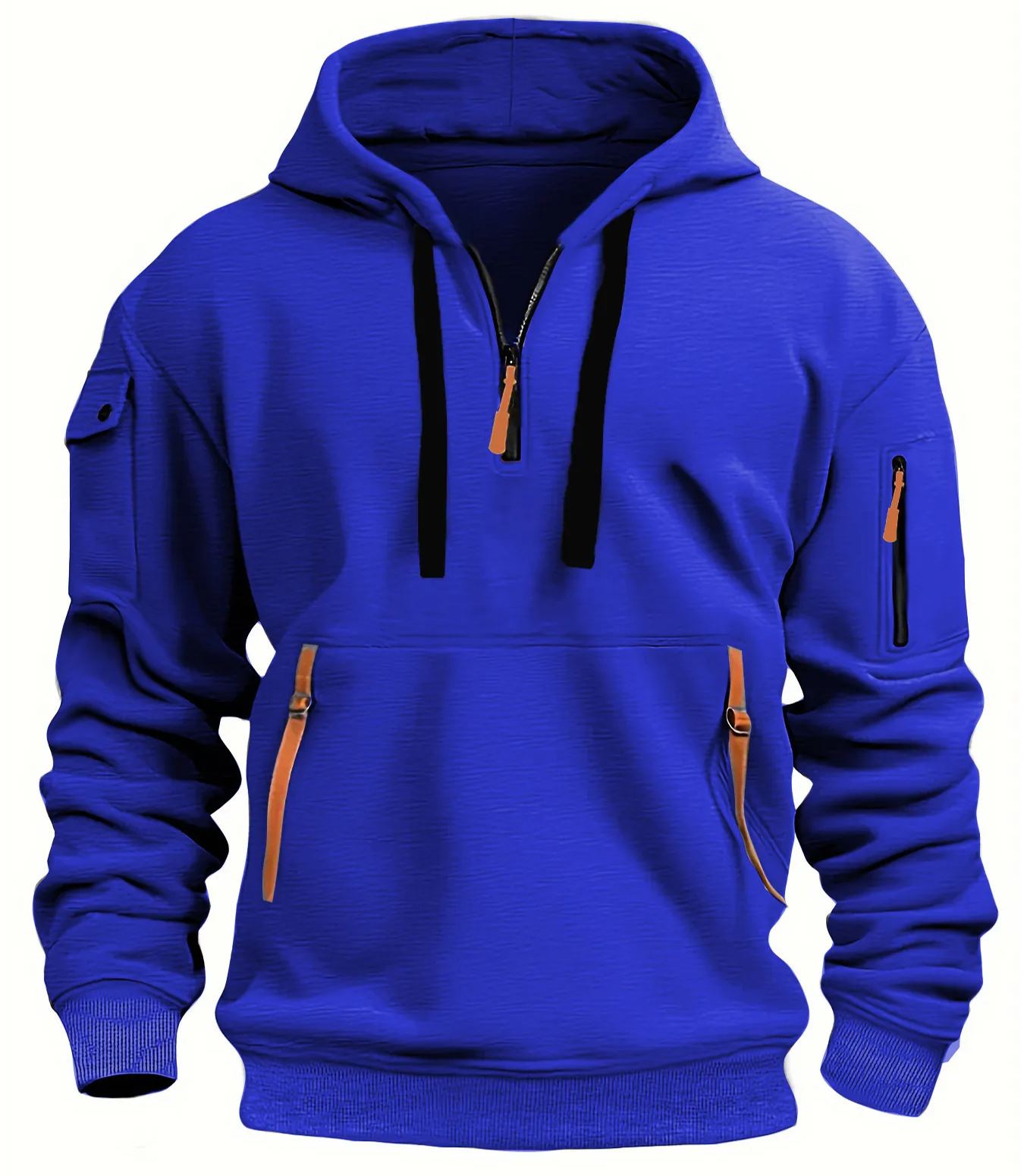 Men's Zipper And Multi Pocket Casual Sport Sweatshirt