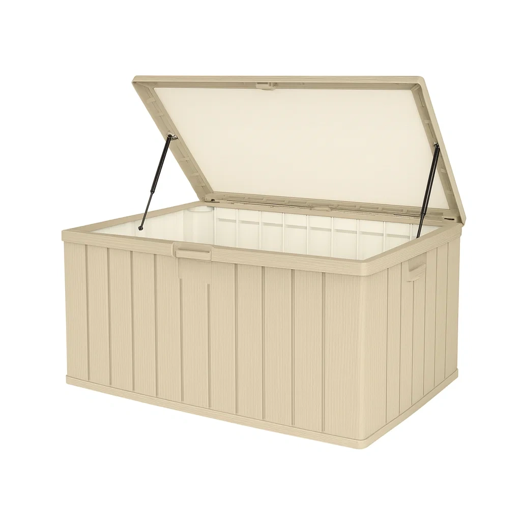 Coffre de rangement en résine beige 120x60x65 cm-Pure Furni Shco