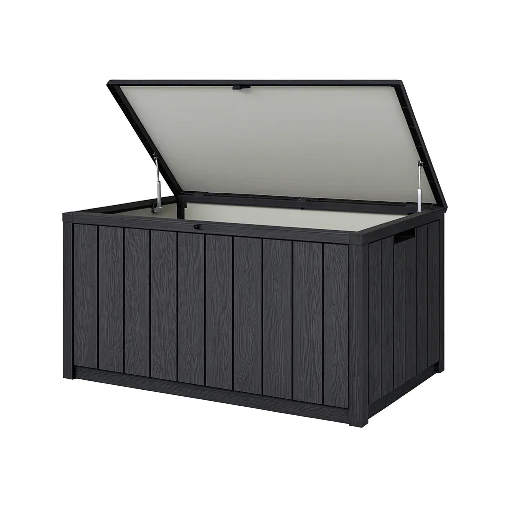 Coffre de rangement en polypropylène noir-roomyfurni