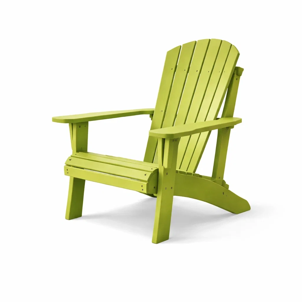 Sedia Adirondack in plastica verde giallo per esterni 75 x 88 x 90 cm-TRENDYSOFASTYLE