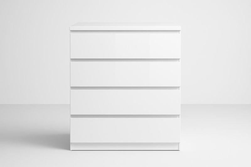 Commode 4 Tiroirs Bois Blanc 80x100x48 cm