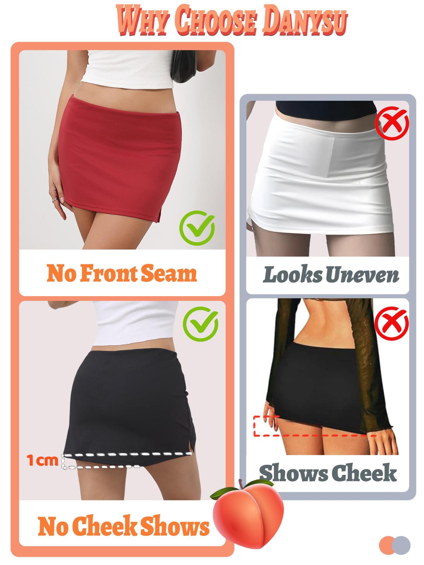 Danysu Mini Skirts For Women Sexy Skirt With Shorts Underneath Slit Summer Sports Vacation Going Out Outfits Stretch Skort Bottom