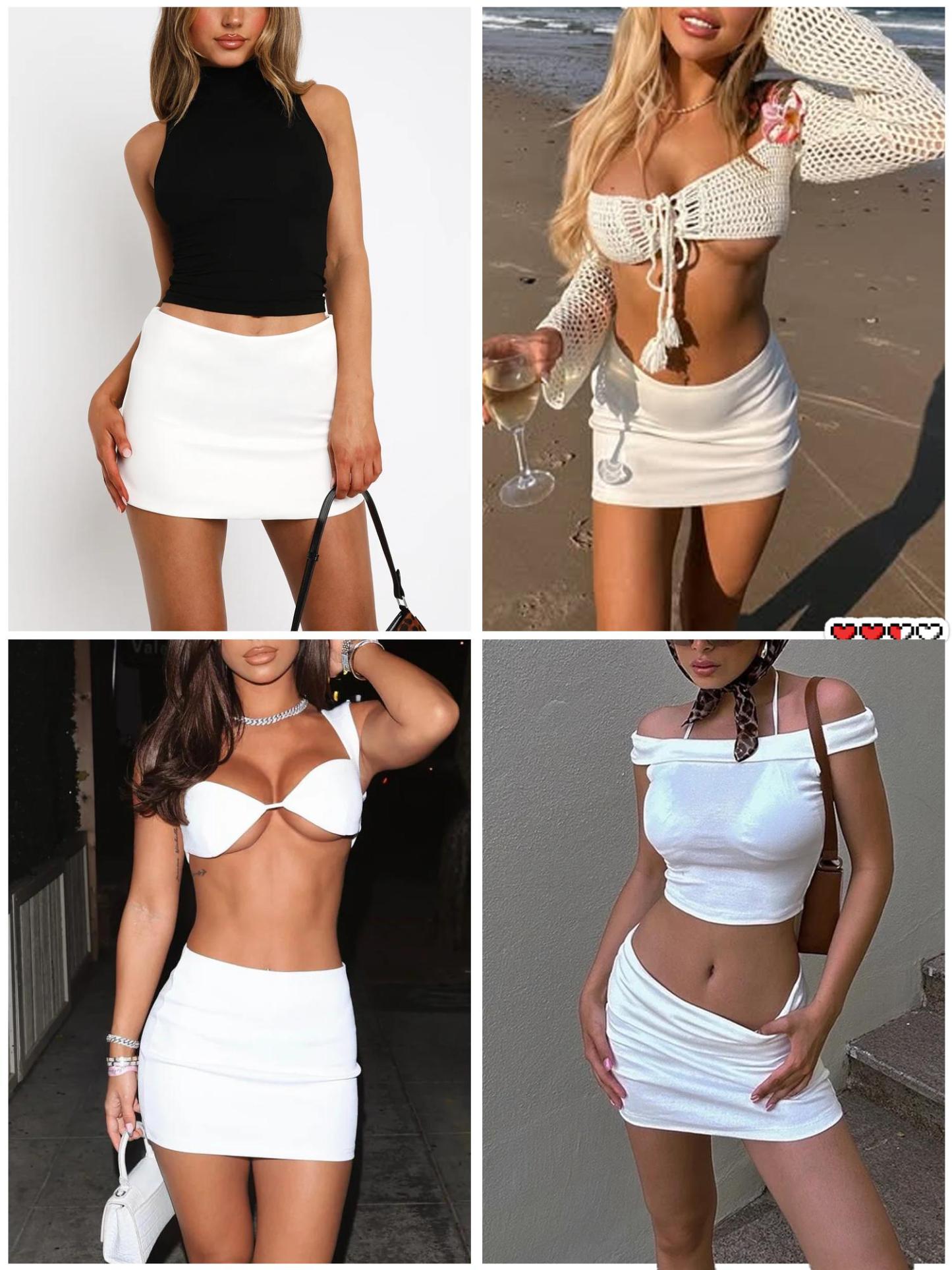 Danysu Mini Skirts For Women Sexy Skirt With Shorts Underneath Slit Summer Sports Vacation Going Out Outfits Stretch Skort Bottom