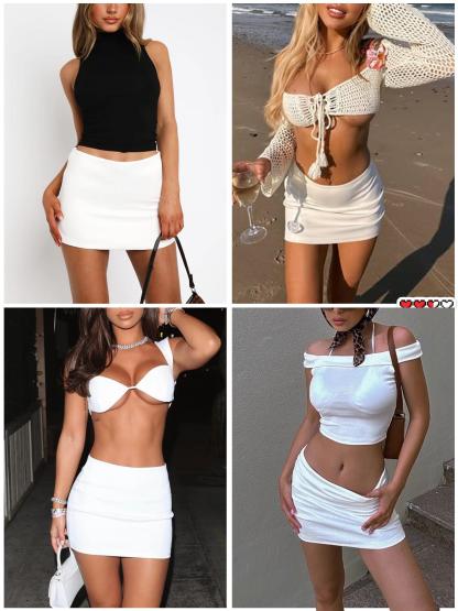 Danysu Mini Skirts For Women Sexy Skirt With Shorts Underneath Slit Summer Sports Vacation Going Out Outfits Stretch Skort Bottom