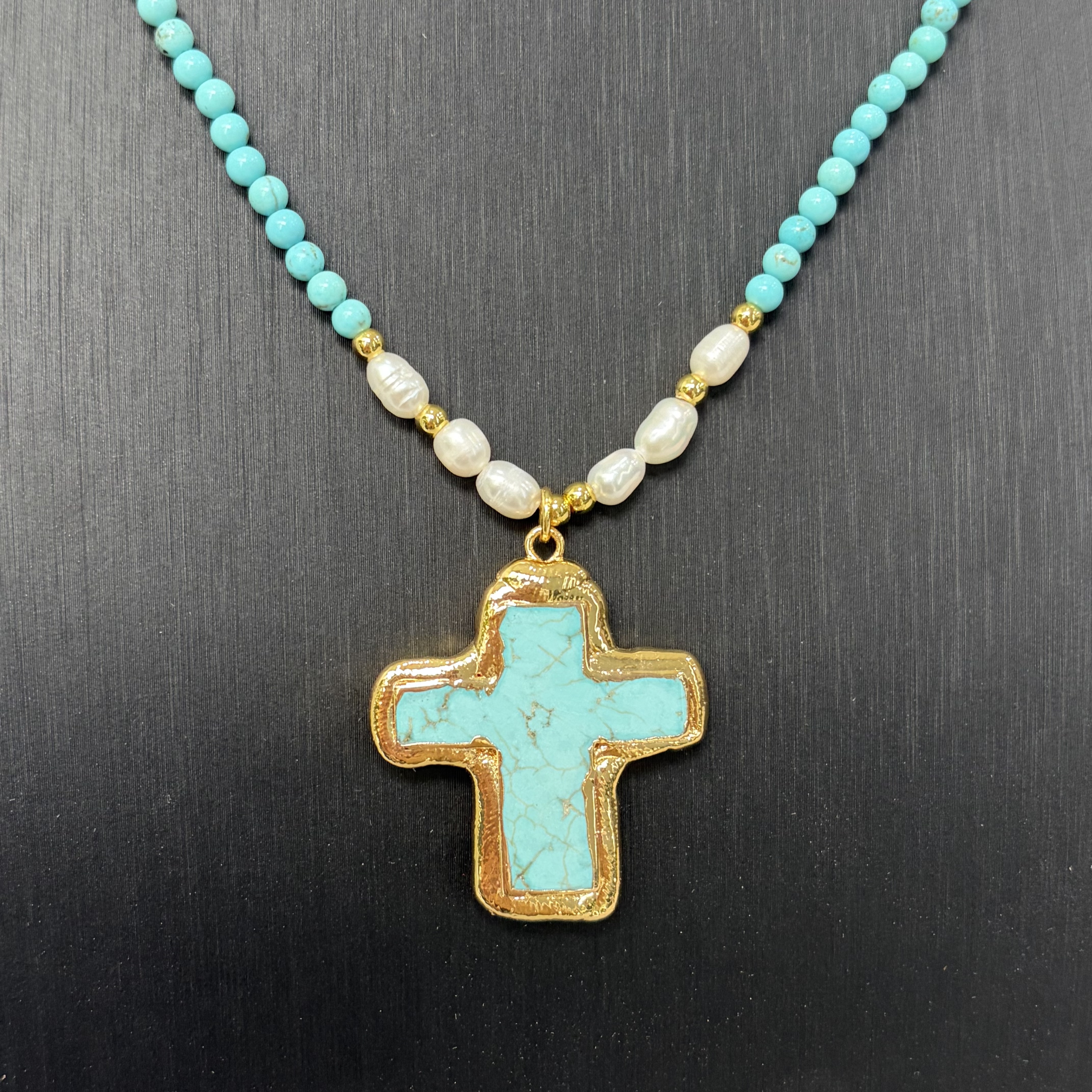 Turquoise Cross Necklace
